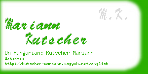 mariann kutscher business card